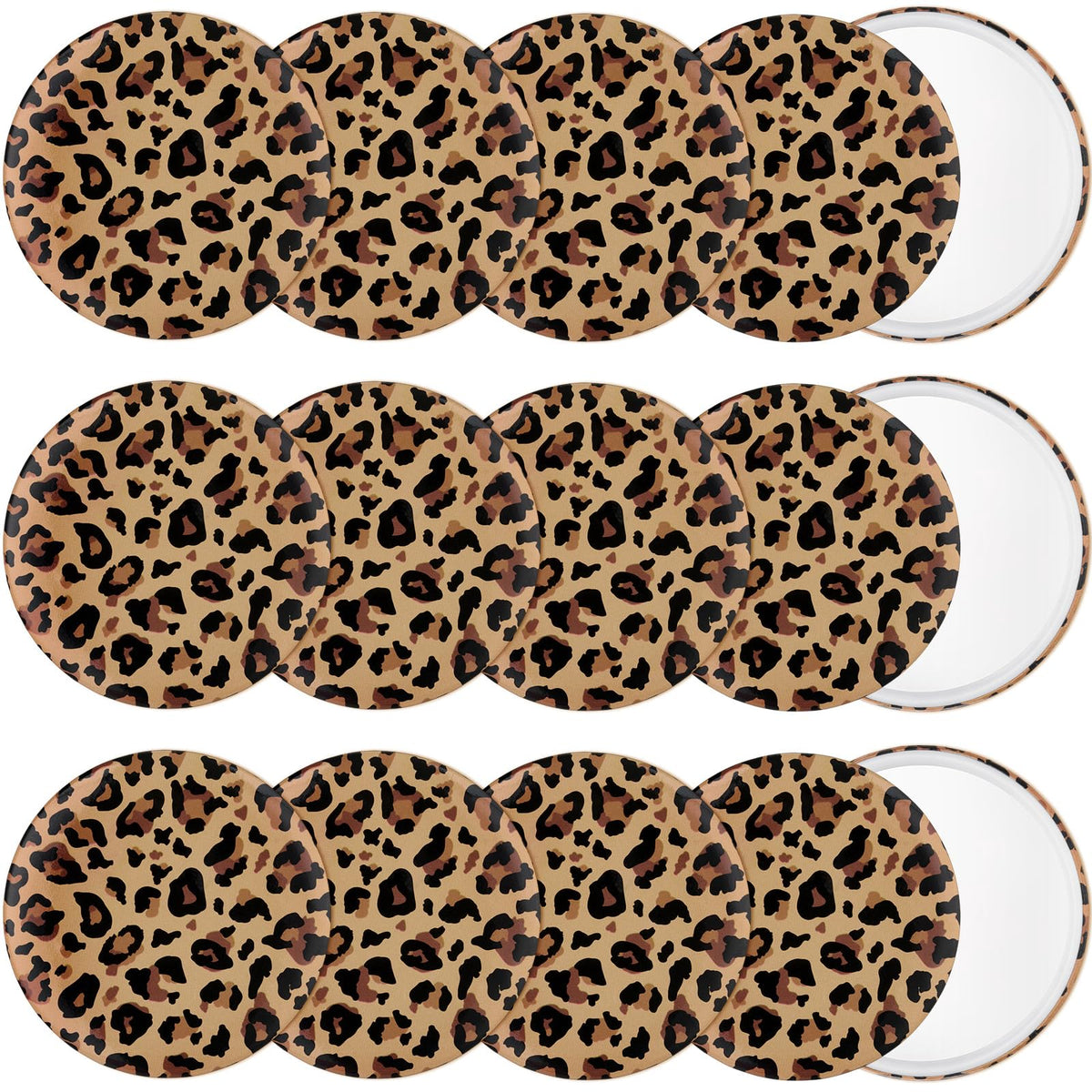 BrightRow leopard print compact mirror with classic design for everyday touch-ups