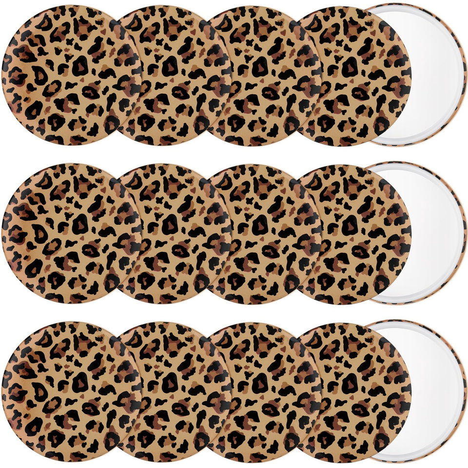 BrightRow leopard print compact mirror with classic design for everyday touch-ups