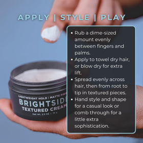 BRIGHTSIDE Textured Cream dispense pump ready for quick application and control