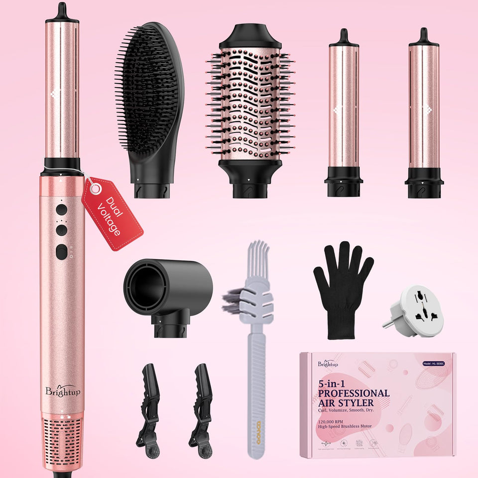 Brightup dual voltage hair styler with travel bag enables global styling on the go.