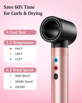 Brightup ergonomic handle and 360-degree cord ease of use during styling.