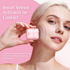 Brightup USB-C rechargeable face shaver displayed for travel use