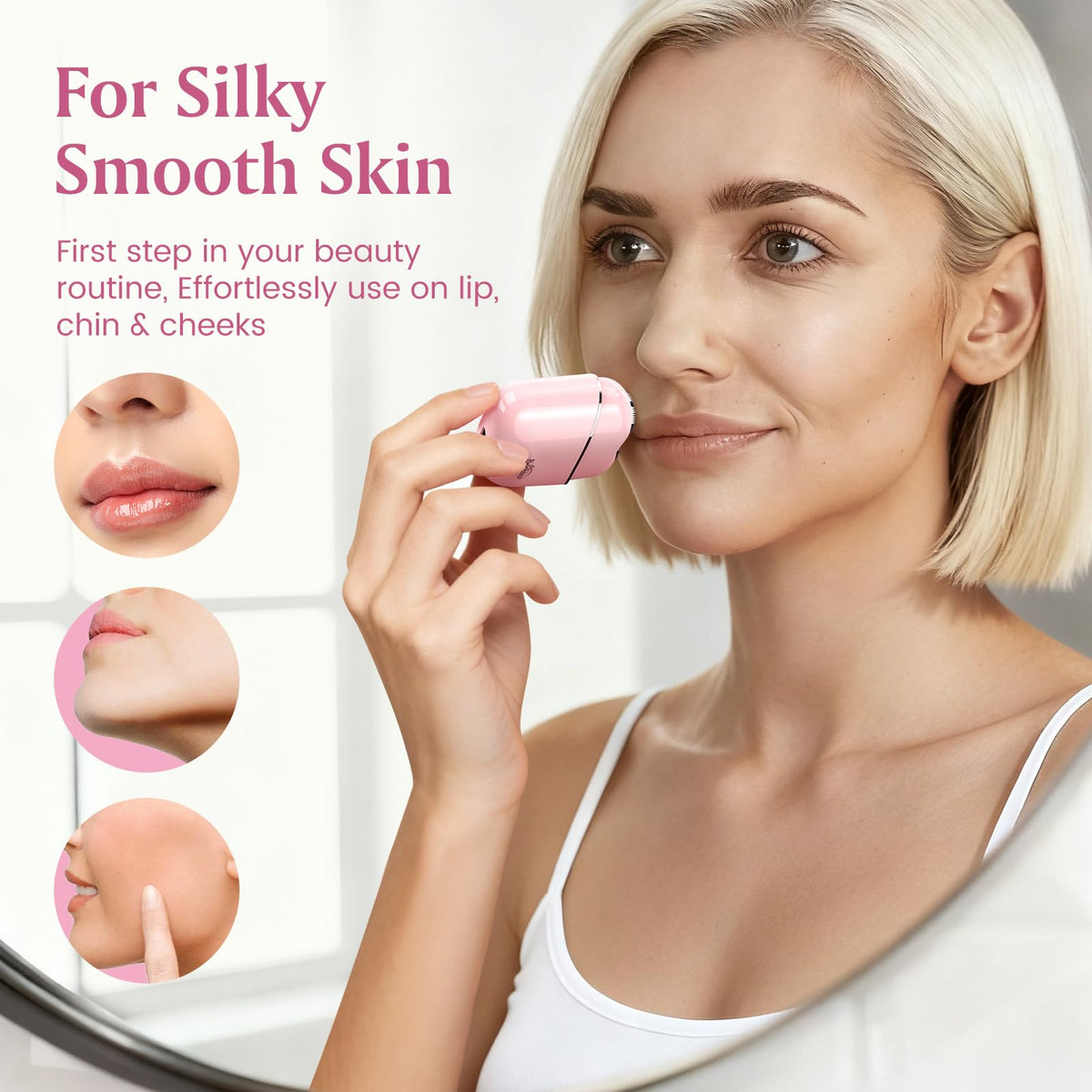 Brightup waterproof face shaver being washed under water