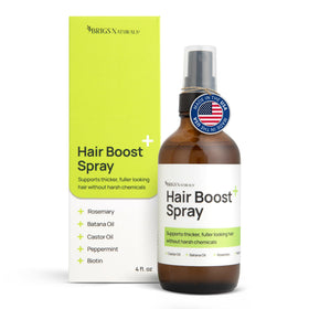 Brigs Naturals Hair Boost Spray bottle for fuller-looking hair and easy daily use.