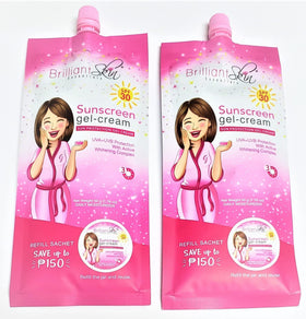 BRILLIANT SKIN Sunscreen Gel-Cream pack of 2 sachets for daily UV protection and hydration