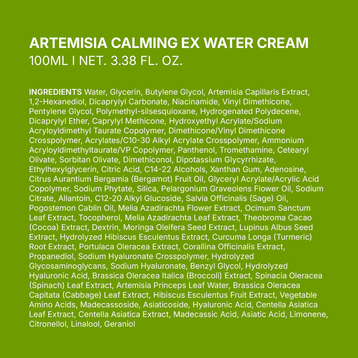 BRING GREEN Artemisia Calming EX Water Cream hyaluronic acids concept for deep moisture