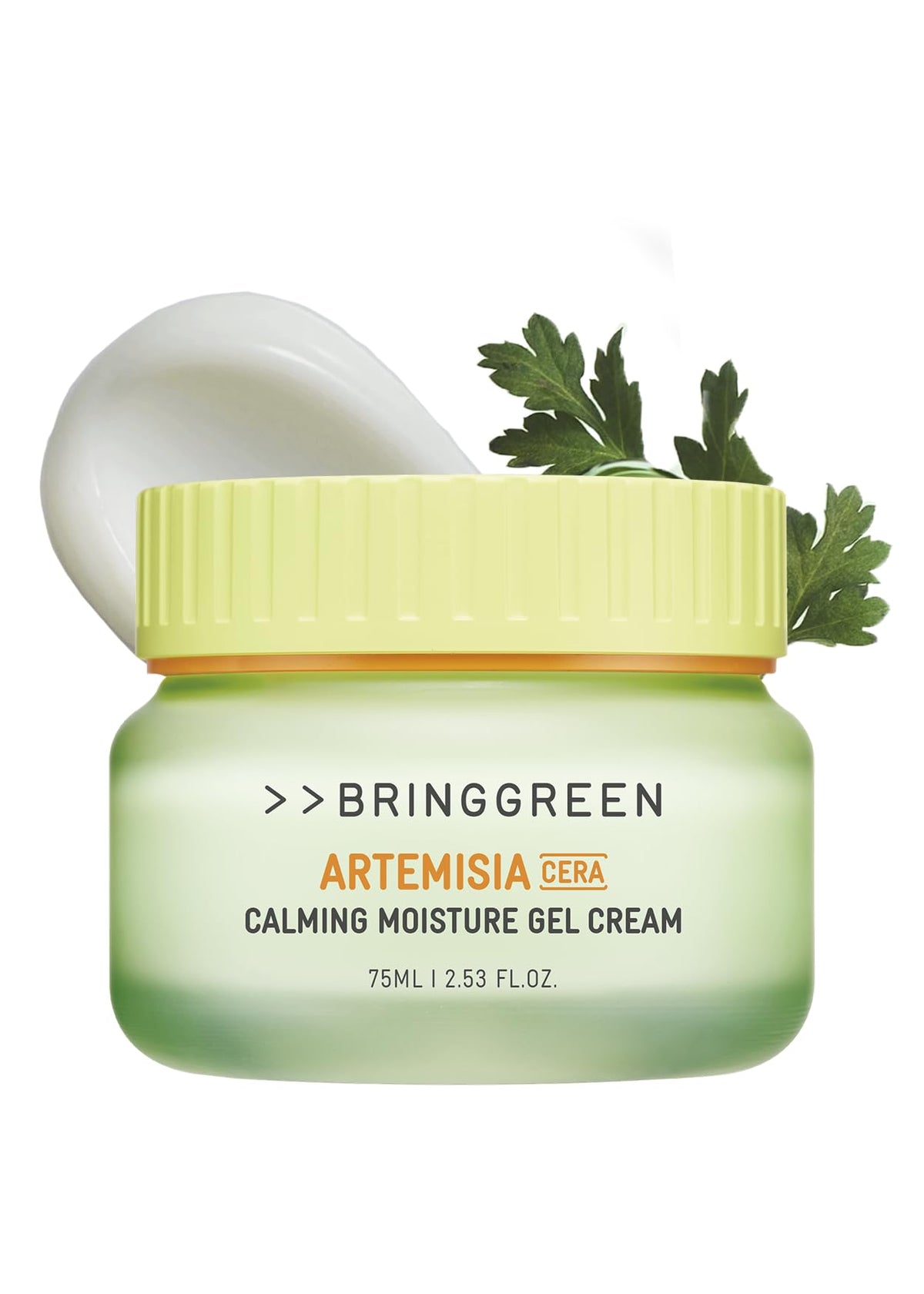 BRING GREEN Artemisia Cera Calming Moisture Gel Cream bottle shows sleek packaging and hydrating potential.