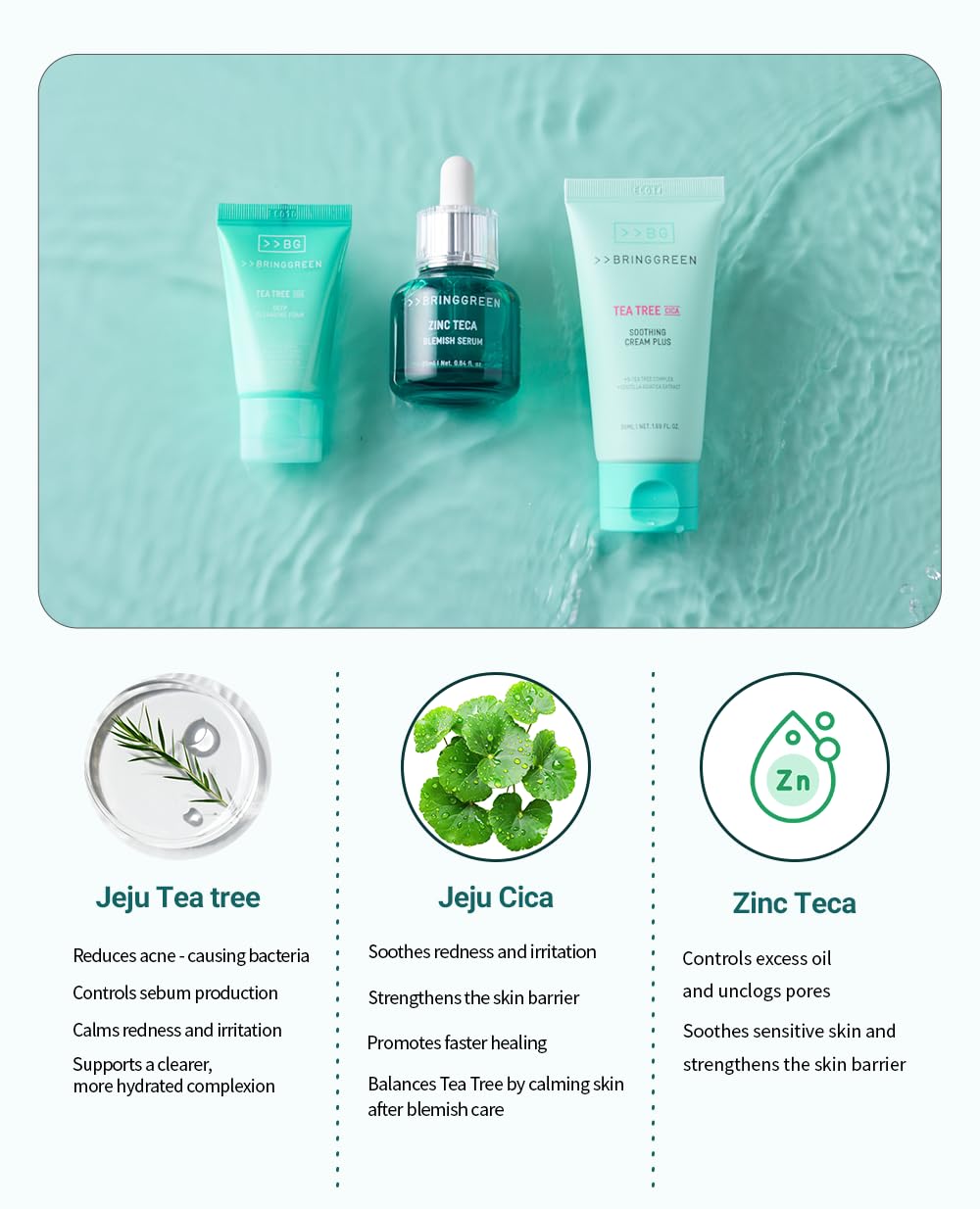 BRING GREEN Tea Tree Cica Cream demonstrates non-greasy hydration