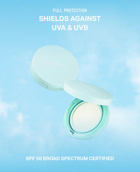 Reef-safe formula shown with BRING GREEN Tea Tree CICA Sun Cushion