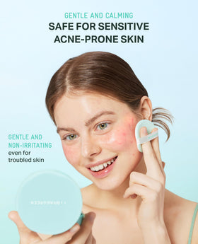 Swirl texture on skin with BRING GREEN Tea Tree CICA Sun Cushion tone-up finish