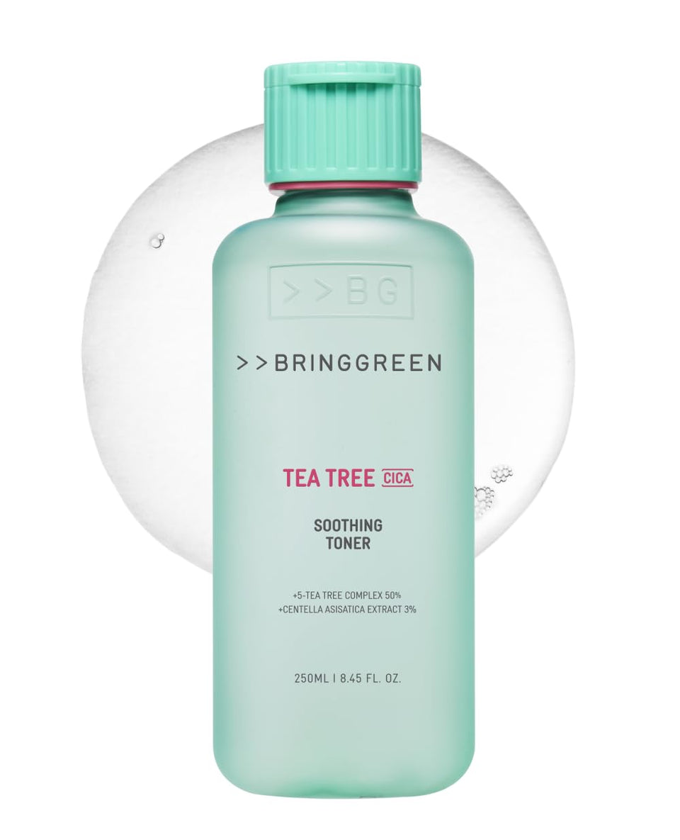 BRING GREEN Tea Tree CICA Toner bottle front for refreshing skincare routine