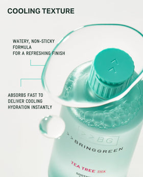 BRING GREEN Tea Tree CICA Toner usage step shows daily routine integration