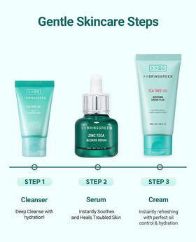 BRING GREEN Zinc Teca Serum bottle featured for targeted blemish repair and pore refinement