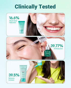 Bring Green Zinc Teca Serum vial targets redness and balance.