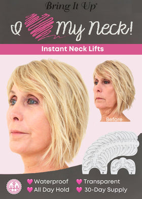 Bring It Up neck lift tape pack ready for discreet, instant neckline tightening.