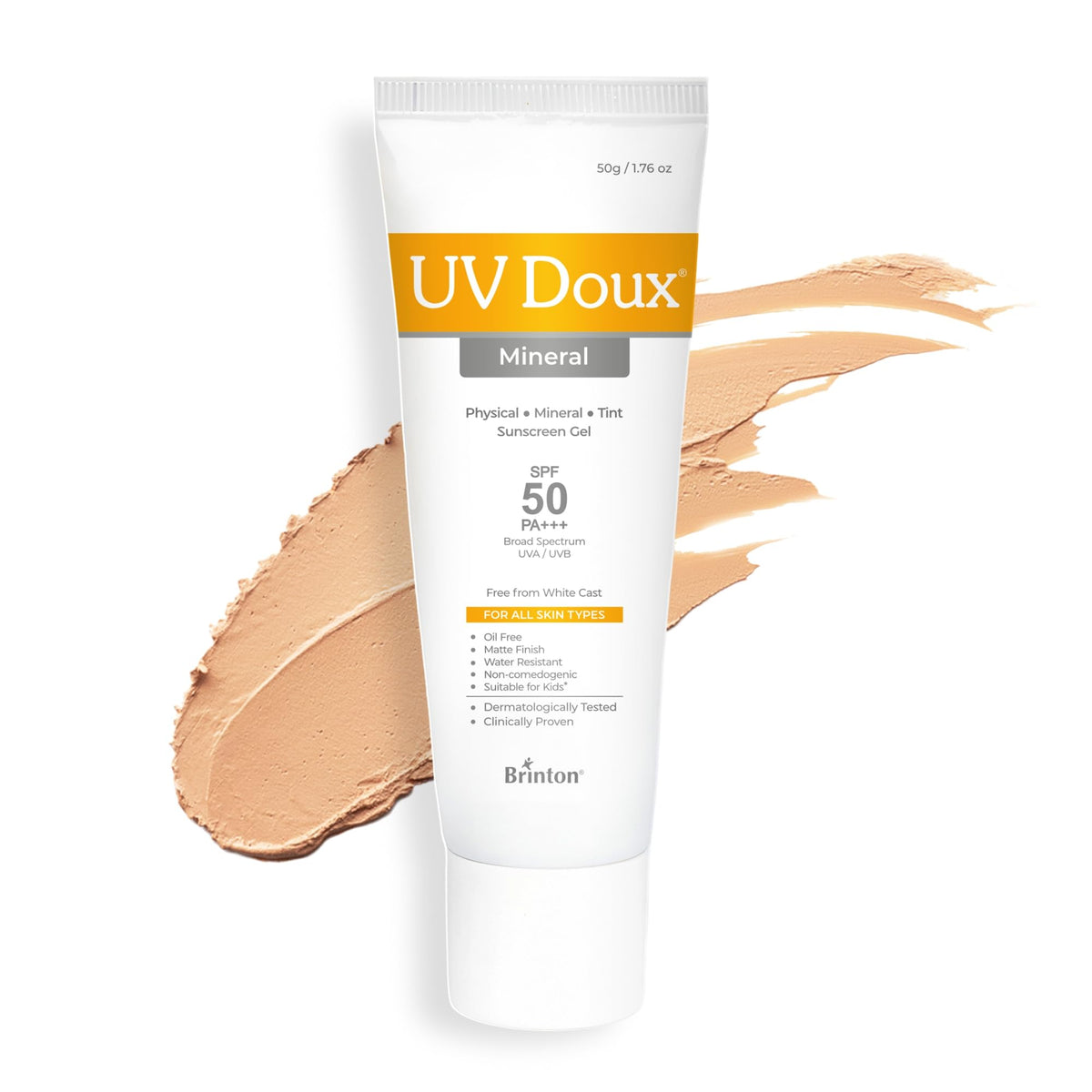 Brinton UV Doux Mineral Sunscreen bottle cap for easy daily reapplication outdoors.