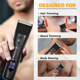 Brio Beardscape V1 beard and body trimmer in use for versatile grooming.