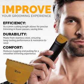 Brio Zero Blade aligns with Beardscape V2 for consistent close-trim performance.