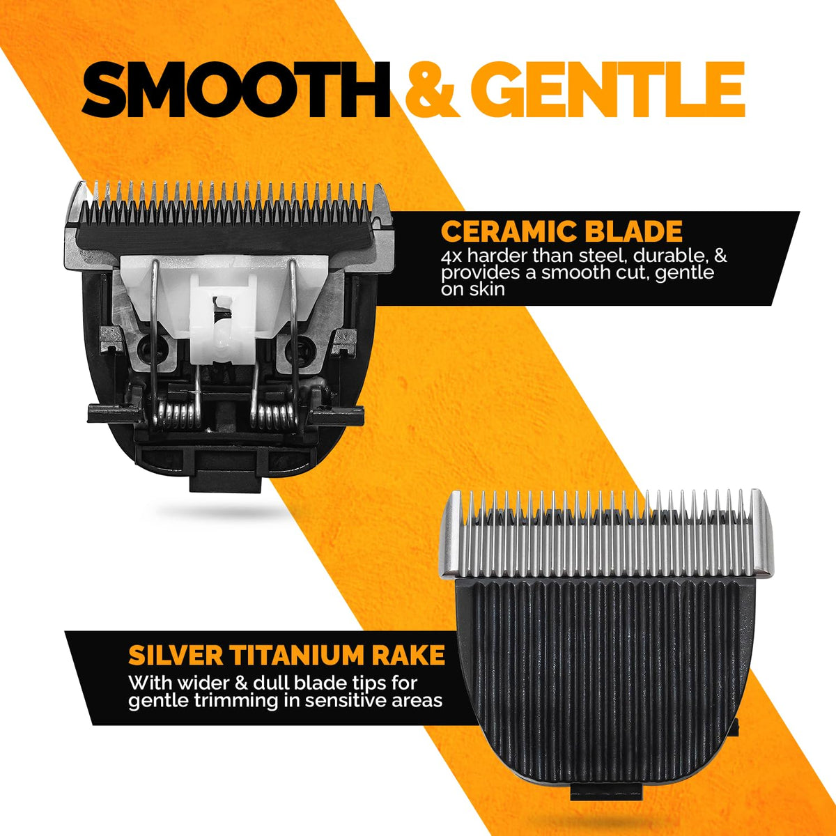 Brio Body Blade back rake with wide dull teeth for gentle body grooming