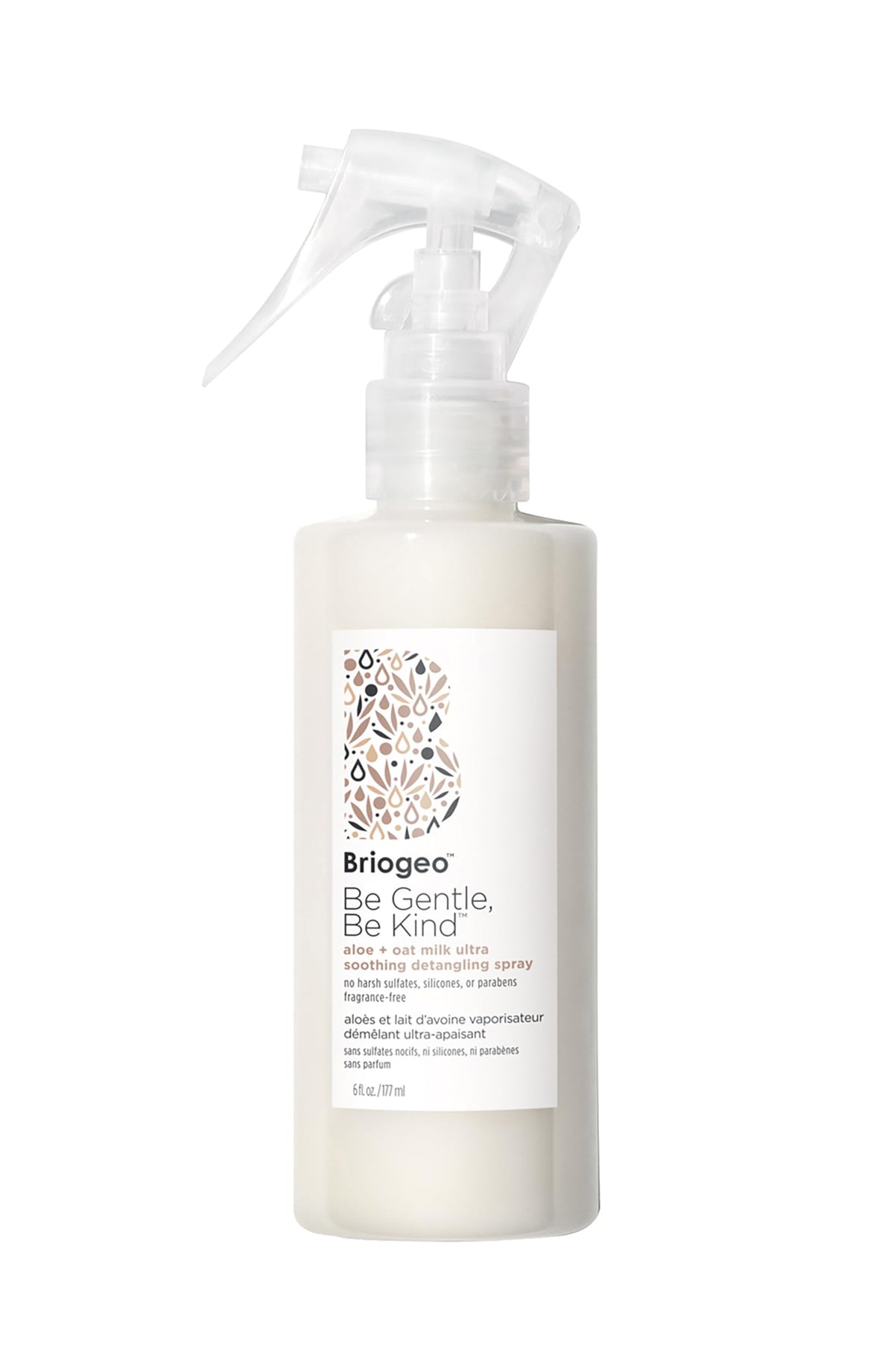 Briogeo Be Gentle Be Kind Aloe Oat Milk spray bottle ready for detangling