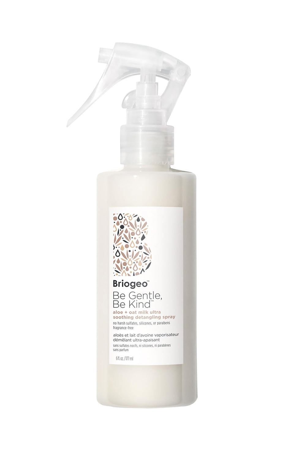 Briogeo Be Gentle Be Kind Aloe Oat Milk spray bottle ready for detangling