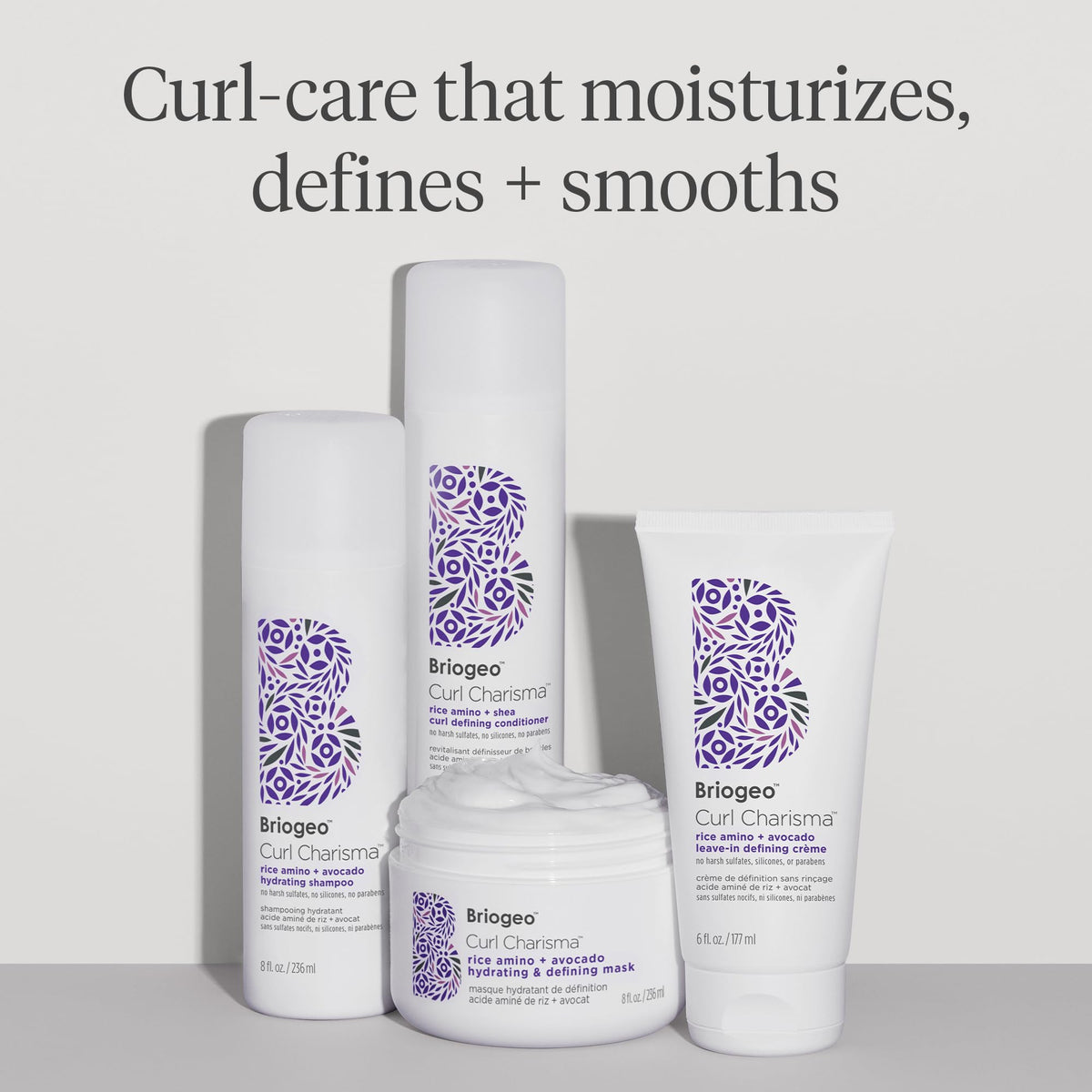 Briogeo daily-use routine scene emphasizes hydration and manageability.