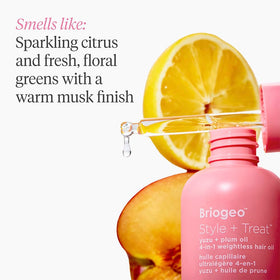 Briogeo heat protection label highlights 450°F claim on label.