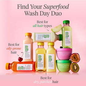 Color-treated hair styled with Briogeo Superfoods mask usage.