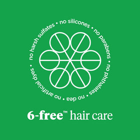 Sulfates, parabens, phthalates, and artificial dyes-free label close-up.