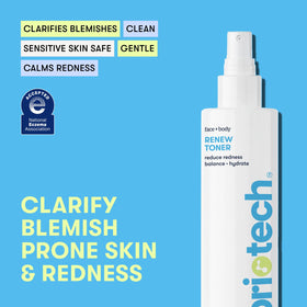 BRIOTECH Renew Toner label close-up highlighting vegan HOCl formula