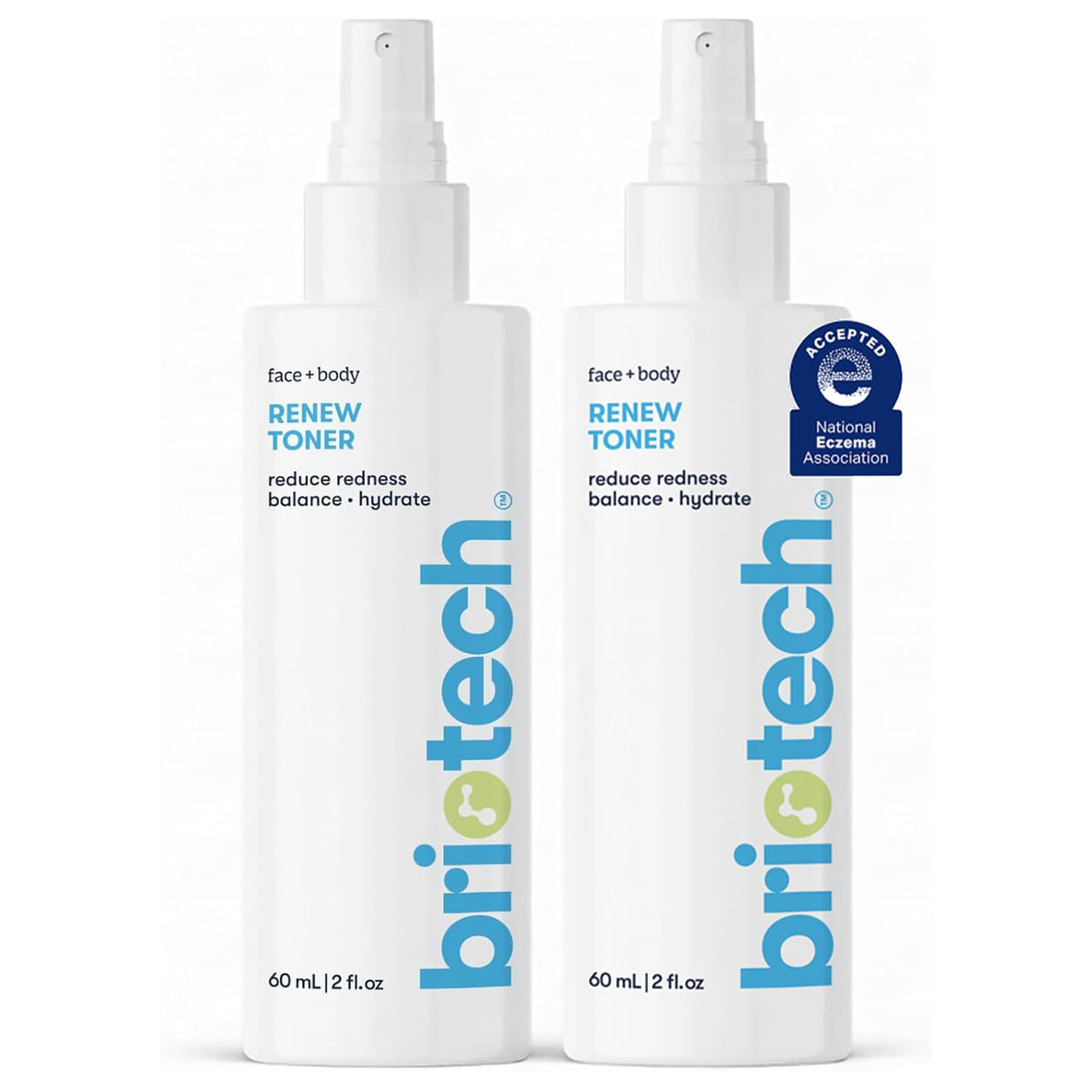 BRIOTECH Renew Toner bottle showing a refreshing facial mist for sensitive skin