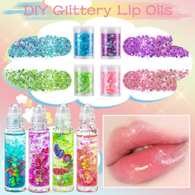 BRIPATI clear glass roller bottles with smooth rollers for easy lip oil application.