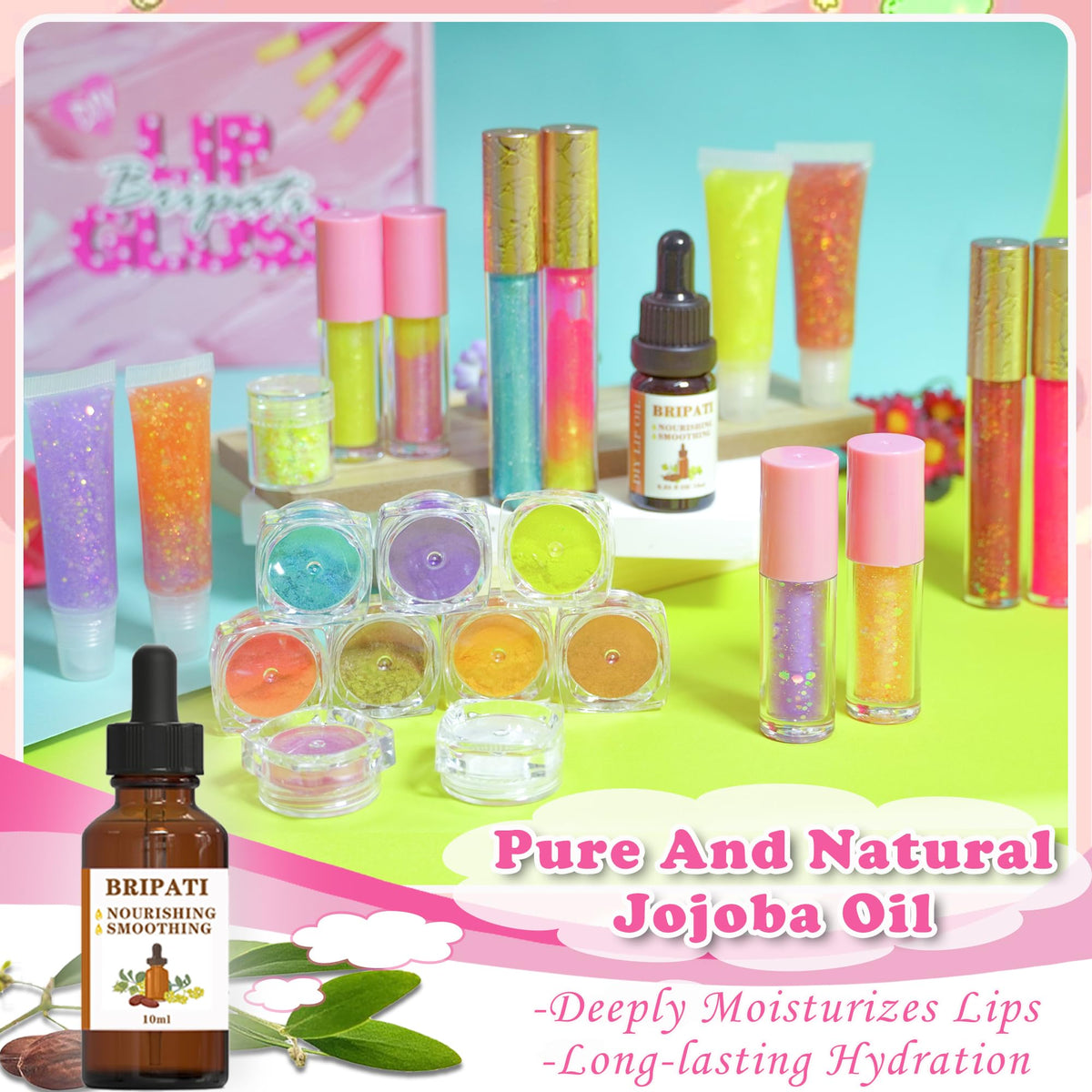 BRIPATI glitter powder adds subtle sparkle for glossy accents.