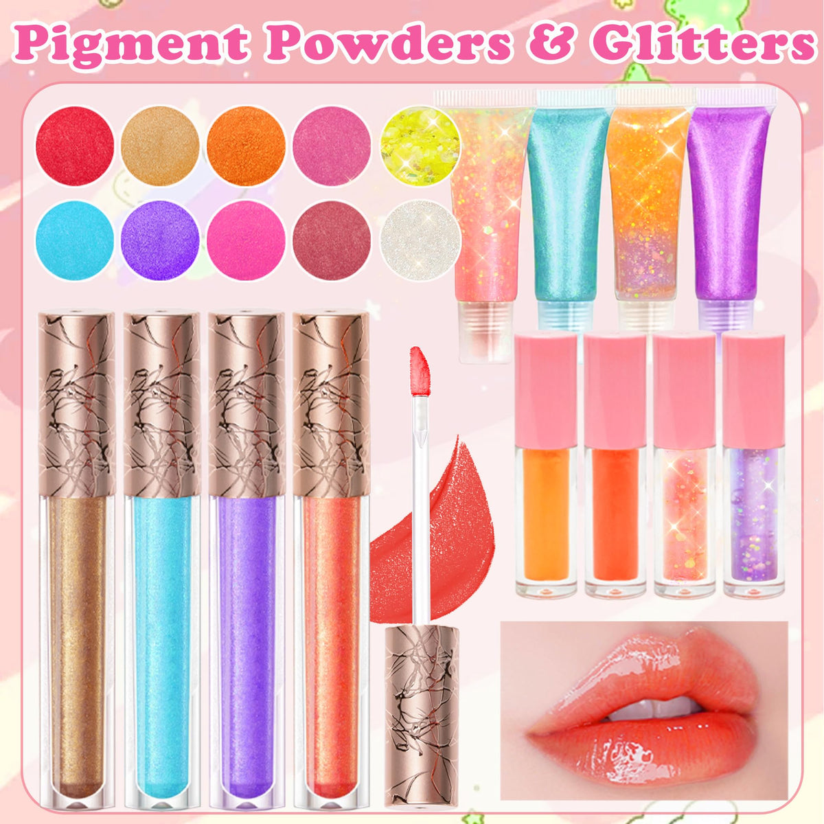 BRIPATI pigment powders in eight colors for creative, personalized shades.