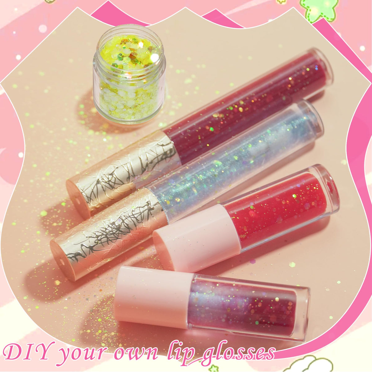 BRIPATI finished lip gloss swatches showcasing potential color results.