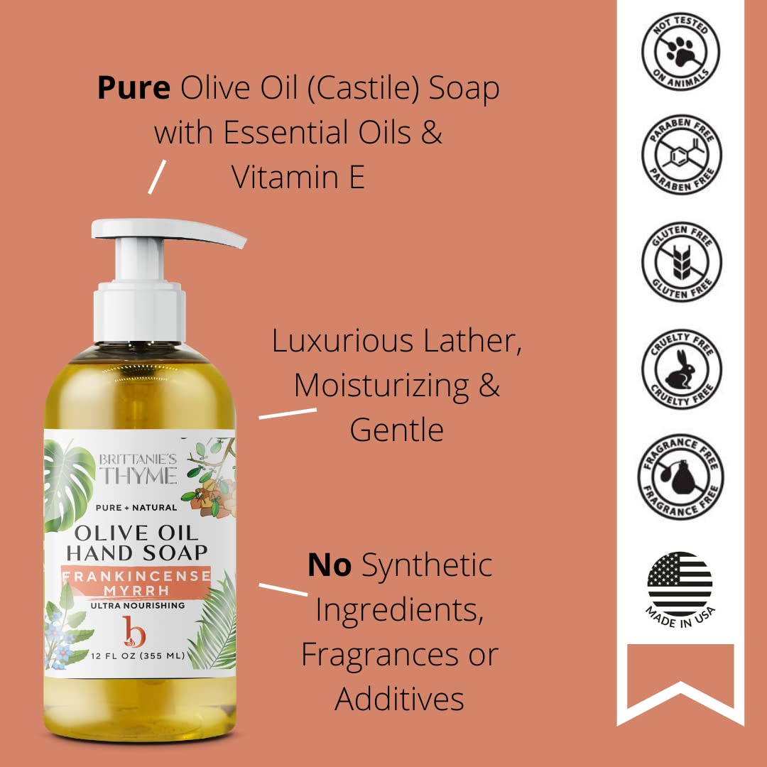 Brittanie's Thyme frankincense essential oil droplets highlight the scent.