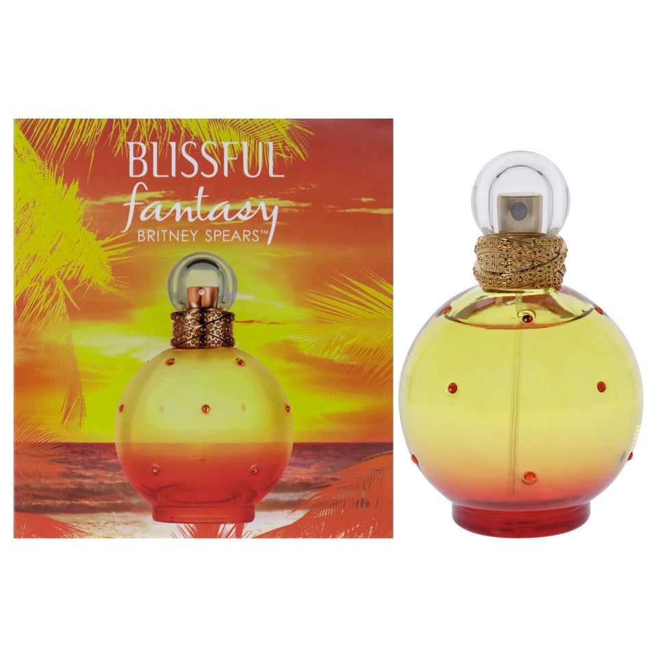 Britney Spears Blissful Fantasy bottle front view showing bright, sunny fragrance vibes