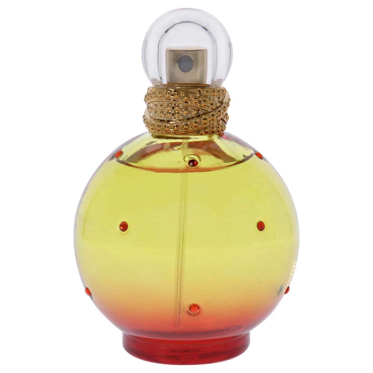 Britney Spears Blissful Fantasy bottle side view with warm sun tones