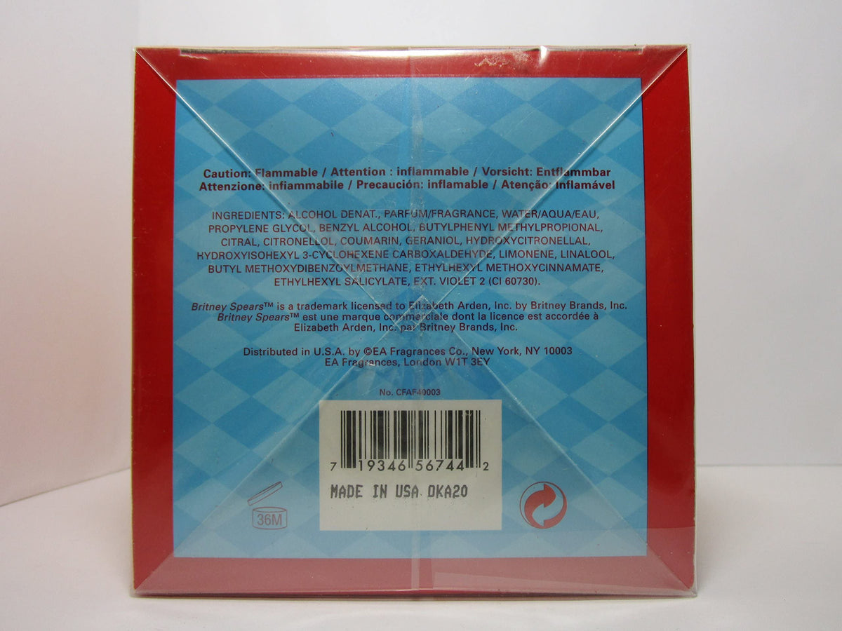 Britney Spears Circus Fantasy outer box design; bold branding and collectible appeal.