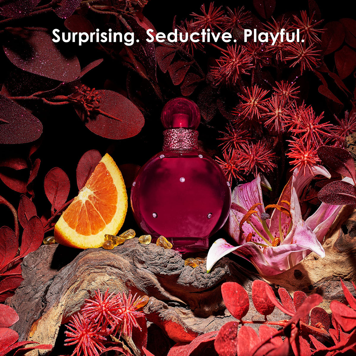 Britney Spears Hidden Fantasy perfume notes diffusion for confident evening allure.