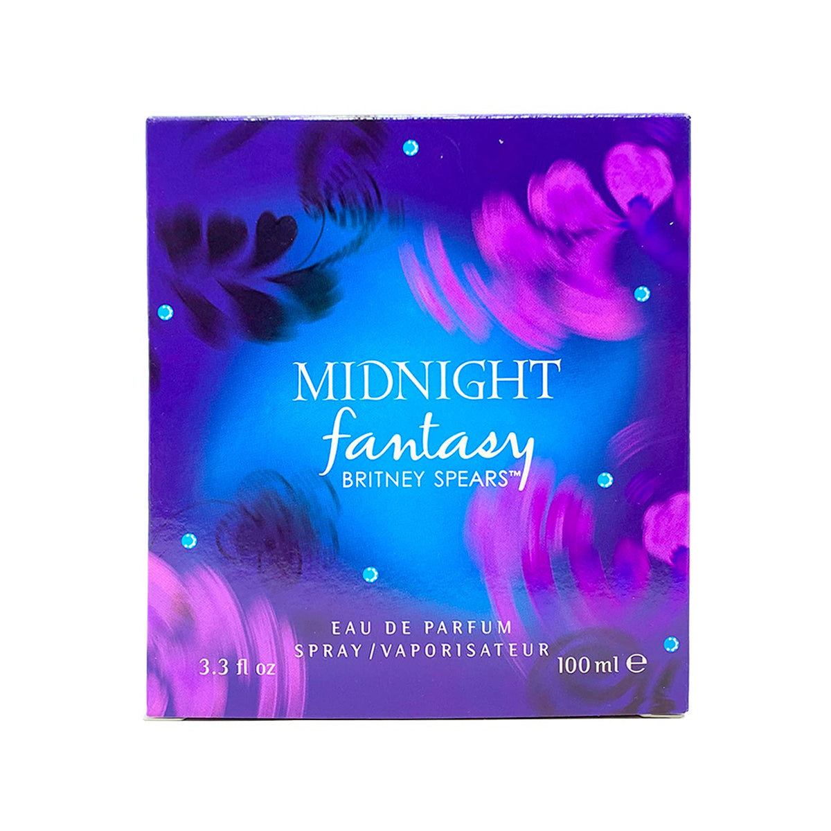 Britney Spears Midnight Fantasy bottle shown for elegant evening wear.