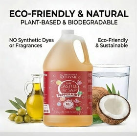 Body wash to shower use with Brittanie’s Thyme peppermint Castile soap lather.