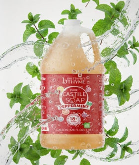 Closeup of minty lather highlighting gentle cleansing and natural ingredients from Brittanie’s Thyme Castile soap.