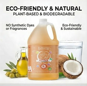 Brittanie's Thyme Citrus Castile dishes image for natural cleaning