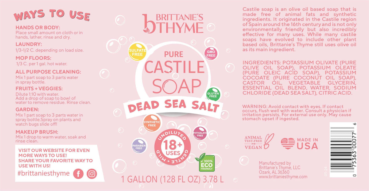 Brittanie's Thyme creamy lather demonstrated for gentle cleansing.