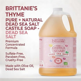 Brittanie's Thyme olive oil and coconut oil cleanser showing a rich hand lather.