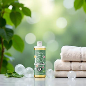 Brittanie's Thyme body wash—soothing eucalyptus aroma with olive and coconut oils.