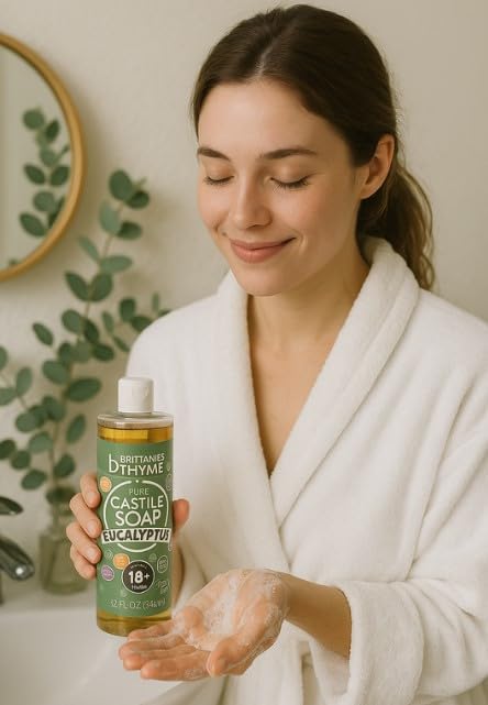 Brittanie's Thyme dish soap—effective cleaning without harsh residues.