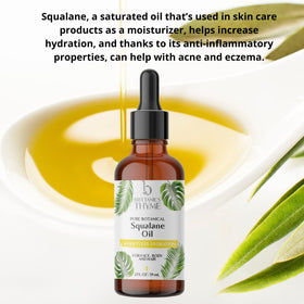 Brittanie's Thyme squalane oil applied to face for a natural glow.
