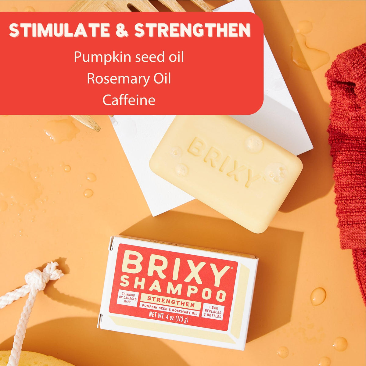 BRIXY shampoo bar lathering on wet hair for scalp stimulation
